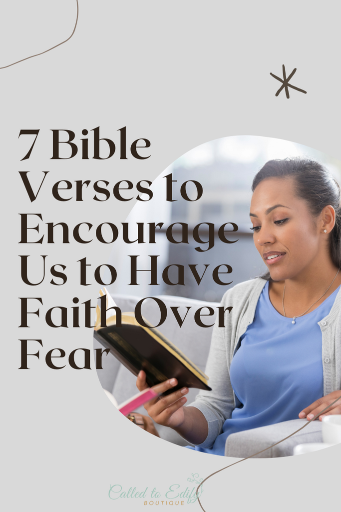 7 bible verses to encourage us to have faith over fear woman with blue t-shirt reading the bible
