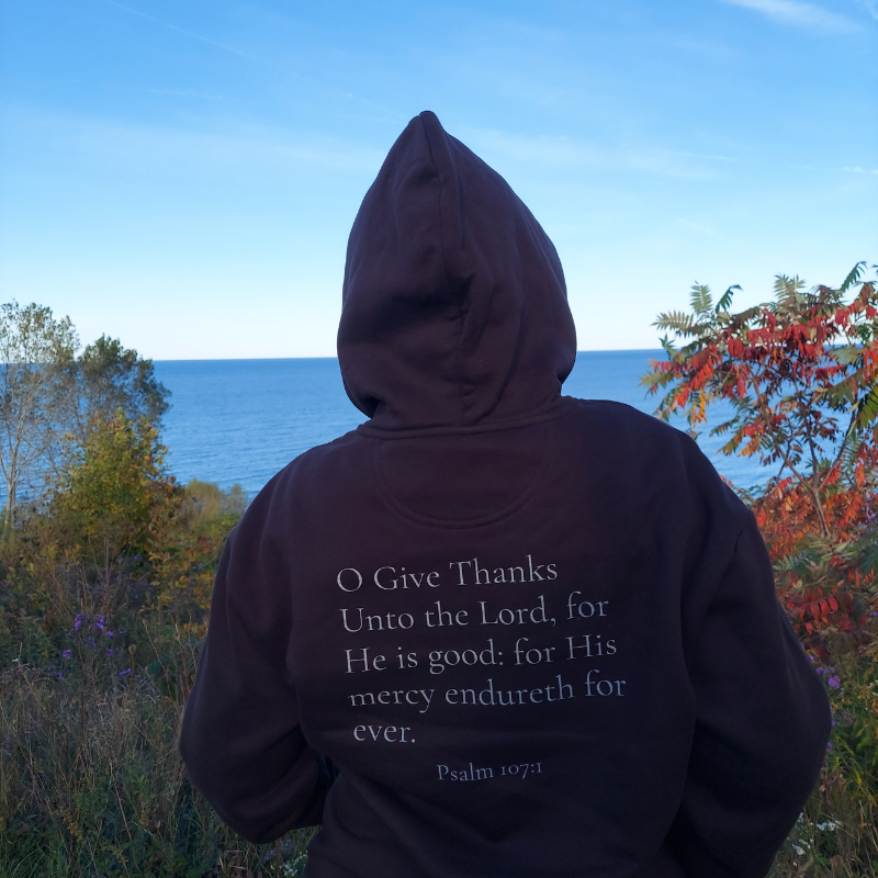 Give Thanks Scripture Unisex Fleece Hoodie