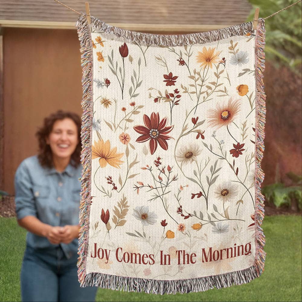 Joy Comes In The Morning Woven Blanket