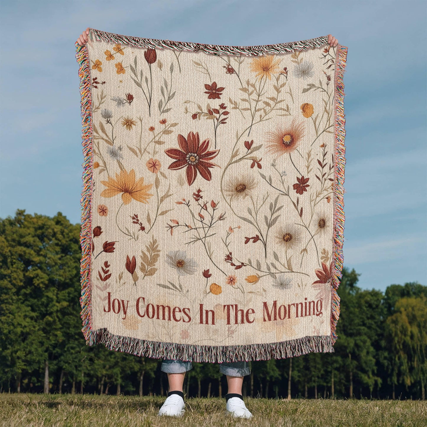 Joy Comes In The Morning Woven Blanket