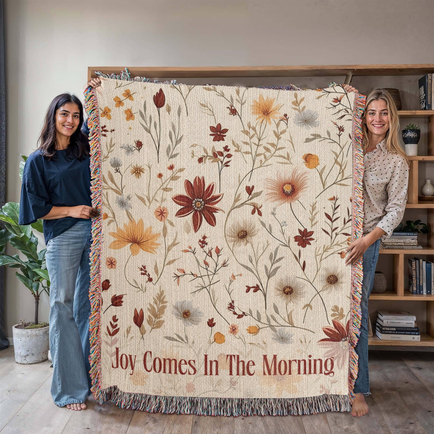 Joy Comes In The Morning Woven Blanket