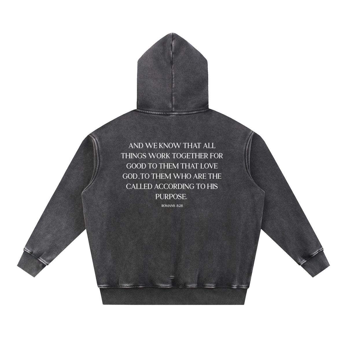 For My Good Snow Wash Oversized Hoodie | Romans 8:28