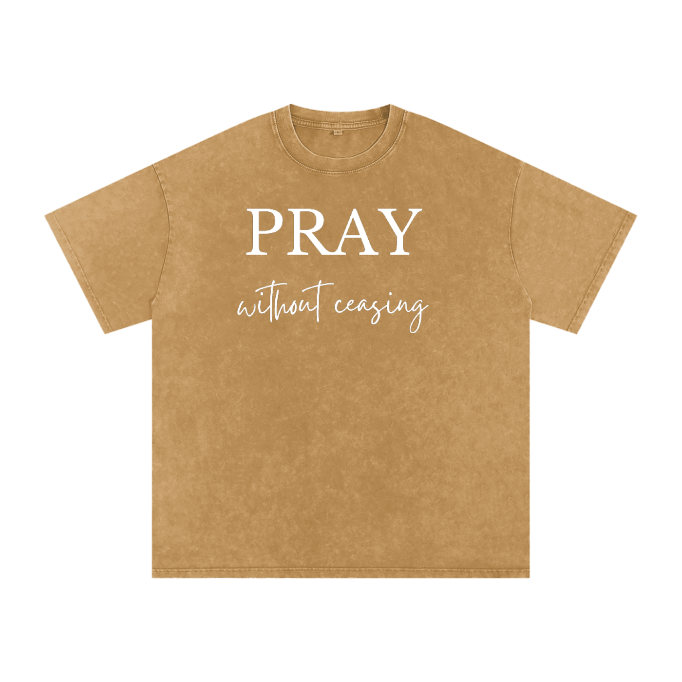 Pray without Ceasing Snow Washed Oversized Cotton T-Shirt