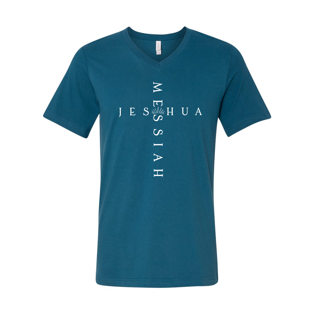 Messiah and Jeshua Cross V-Neck T-Shirt