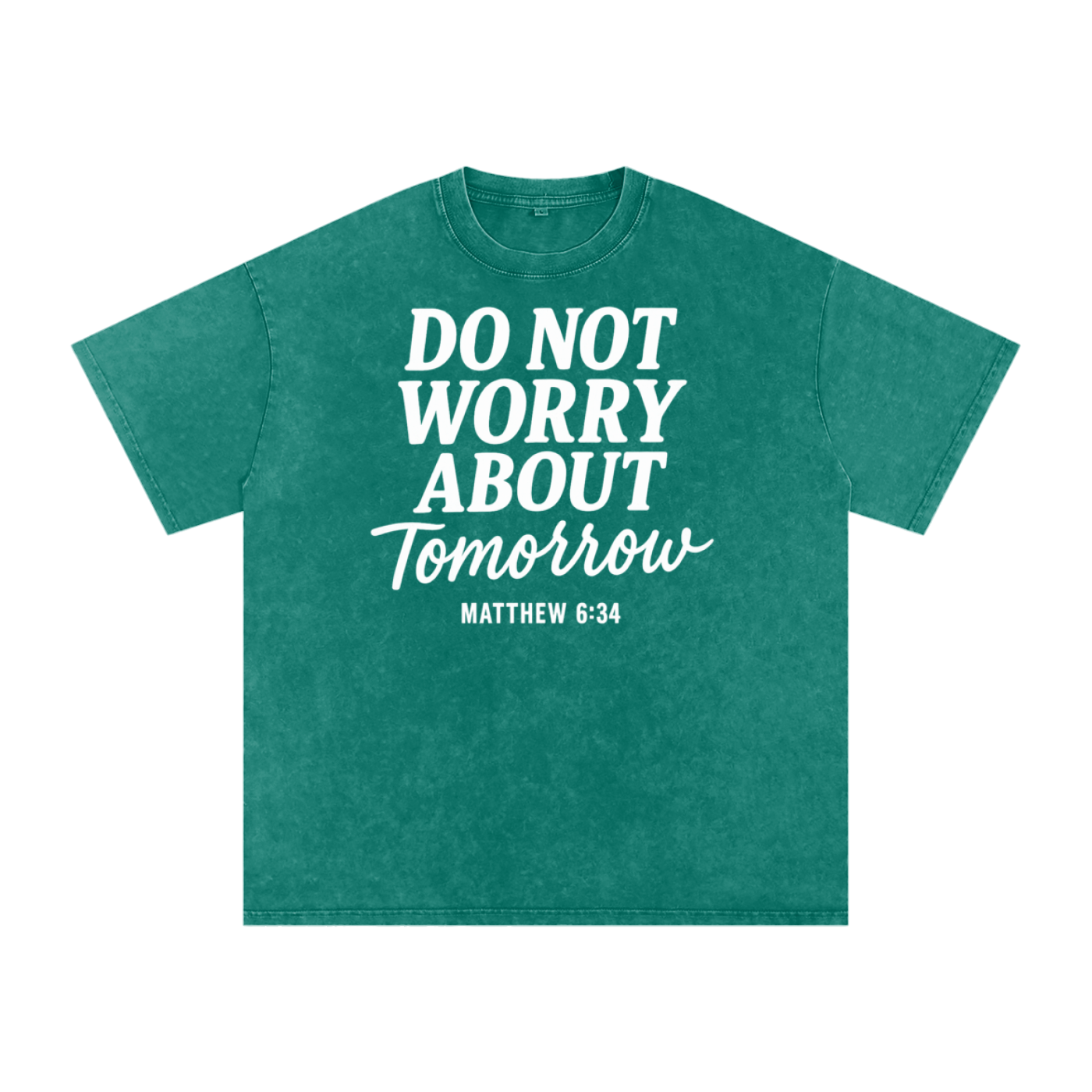 Do Not Worry About Tomorrow Snow Washed Oversized Christian T-Shirt | Matthew 6:34