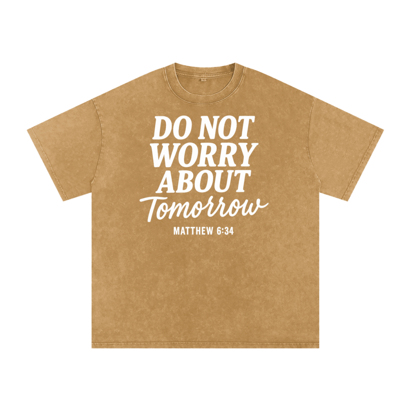 Do Not Worry About Tomorrow Snow Washed Oversized Christian T-Shirt | Matthew 6:34