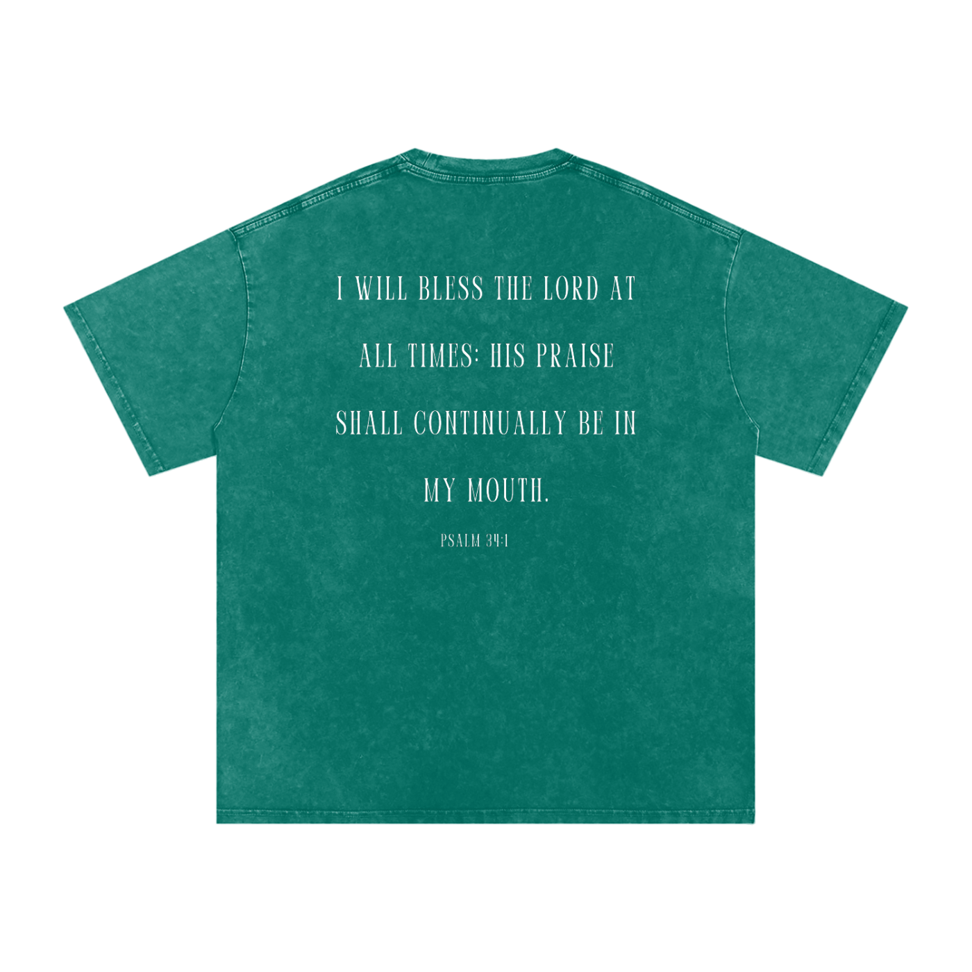 Praising My Savior All the Day Long Snow Washed Oversized Christian T-Shirt | Psalm 34:1