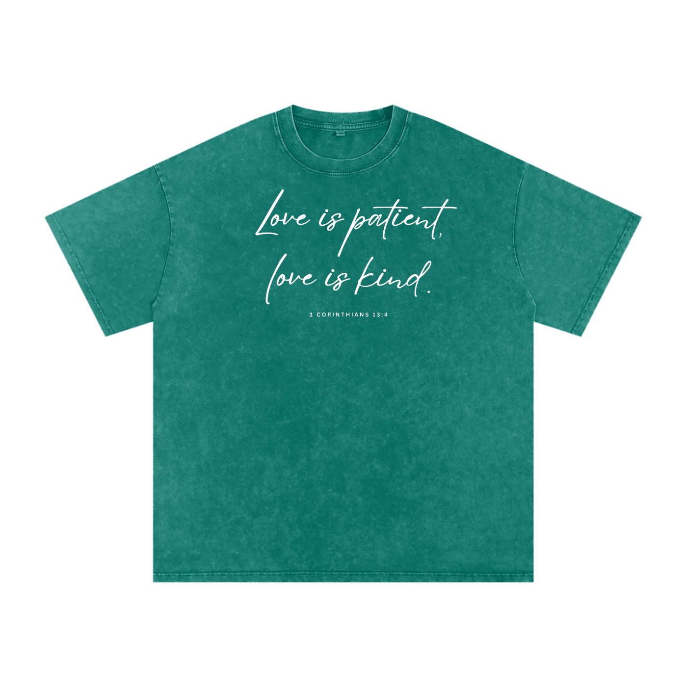 Love Is Patient Love Is Kind Snow Washed Oversized Christian T-Shirt | 1 Corinthians 13:4