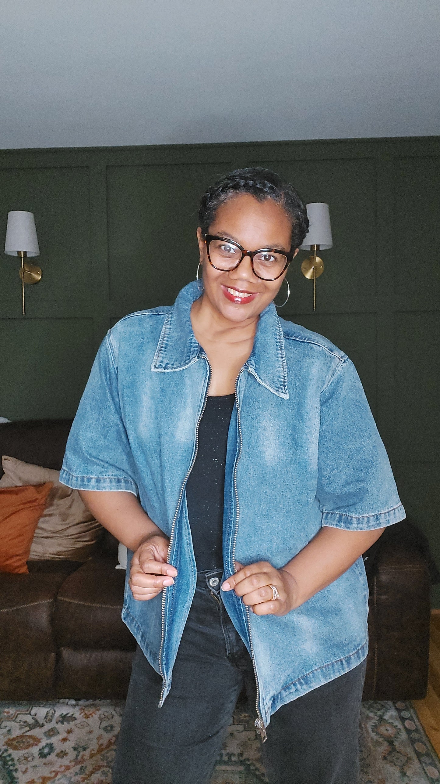 Do Not Worry Vintage Washed Full-Zip Denim Shirt | Matthew 6:34