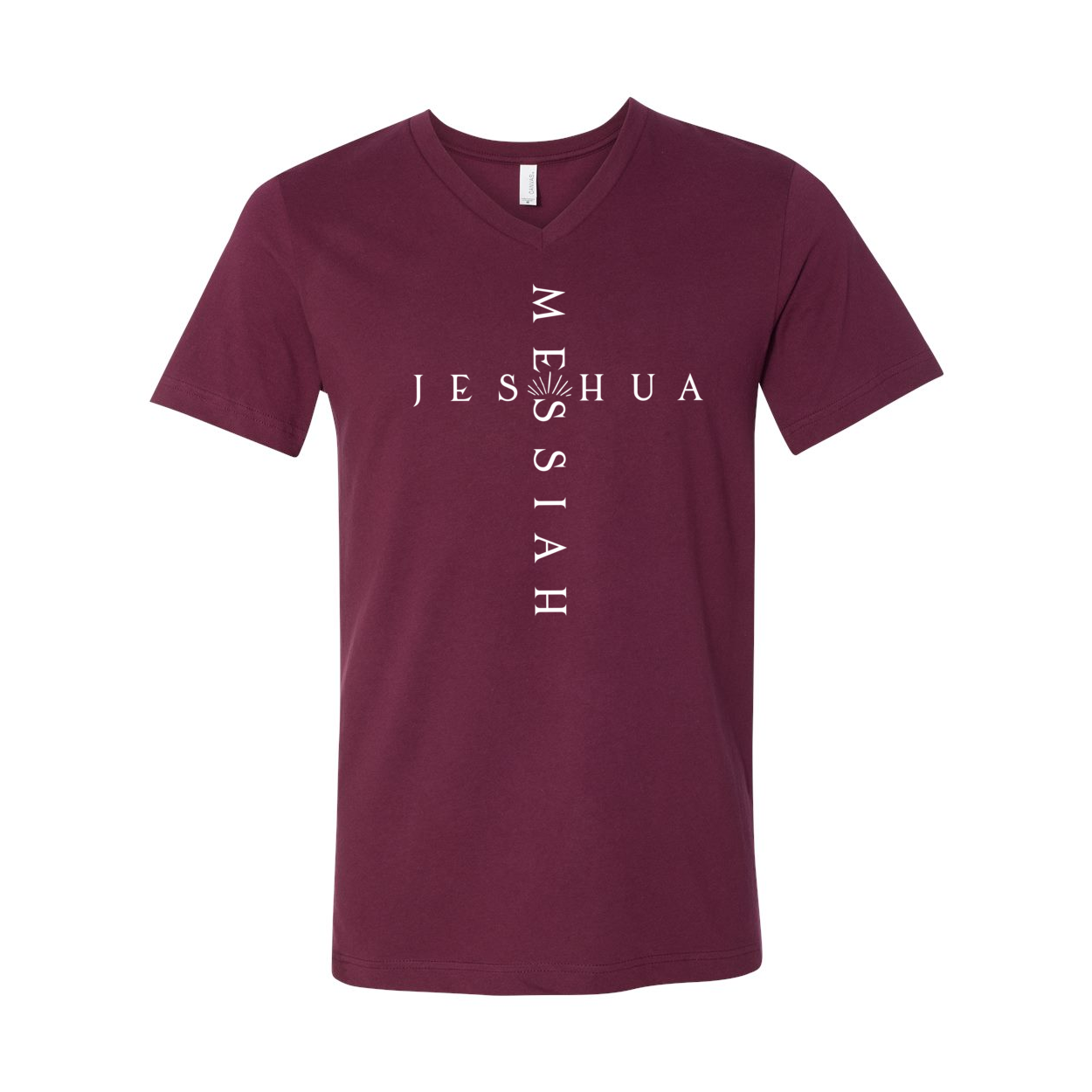 Messiah and Jeshua Cross V-Neck T-Shirt