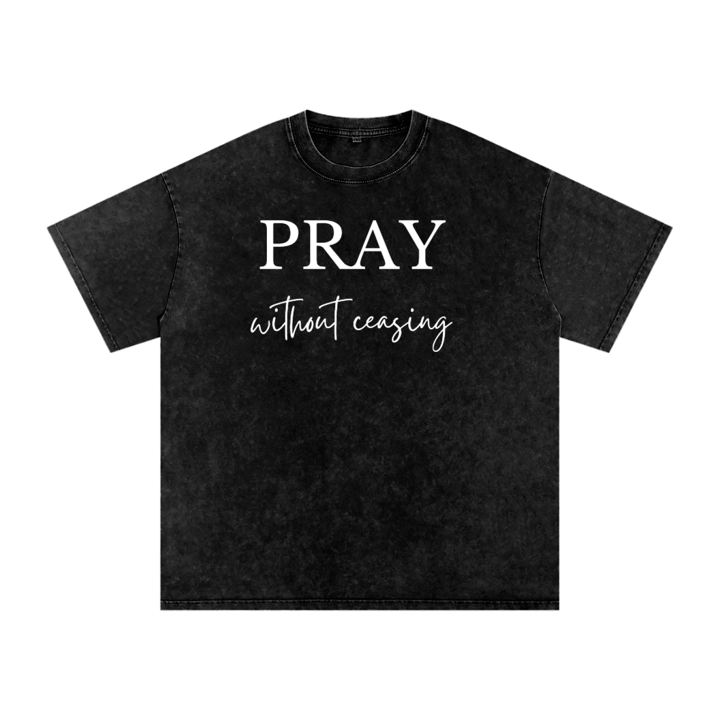 Pray without Ceasing Snow Washed Oversized Cotton T-Shirt