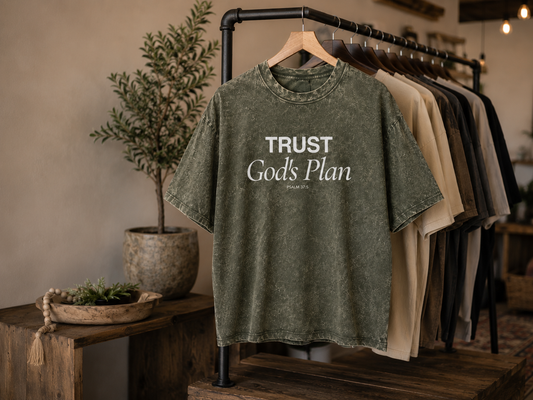 Trust God’s Plan Snow Washed Oversized T-Shirt