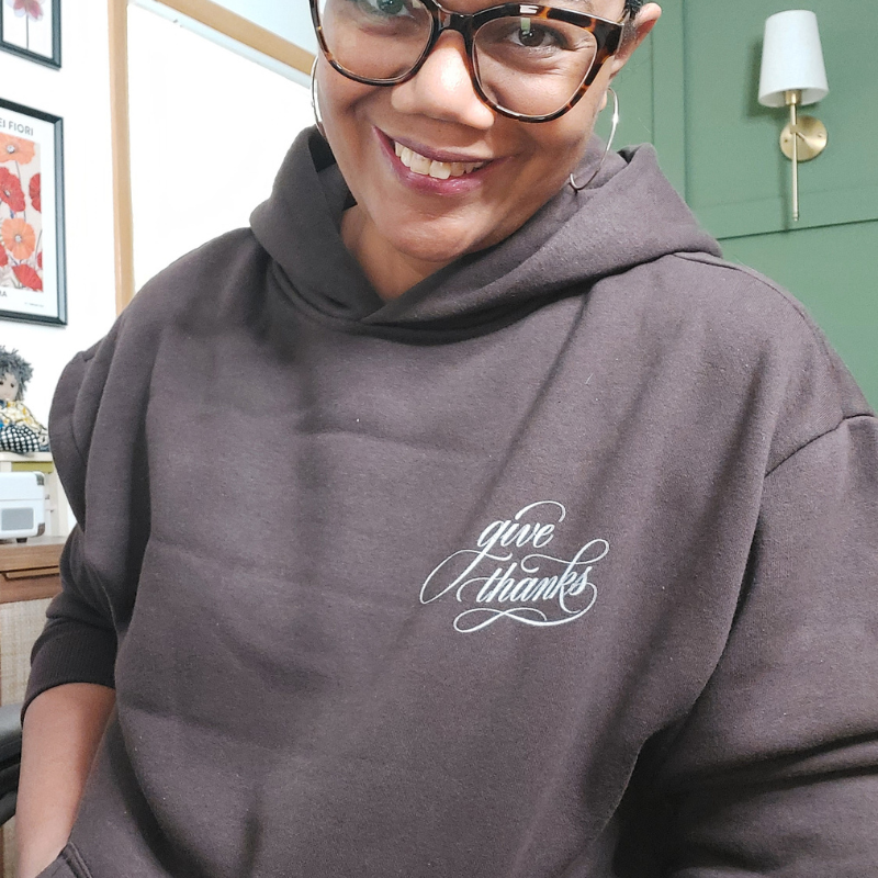 Give Thanks Scripture Unisex Fleece Hoodie