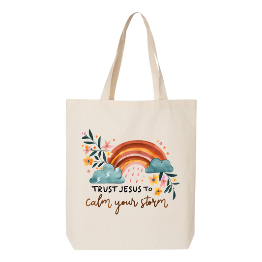 Trust Jesus To Calm Your Storm Tote Bag