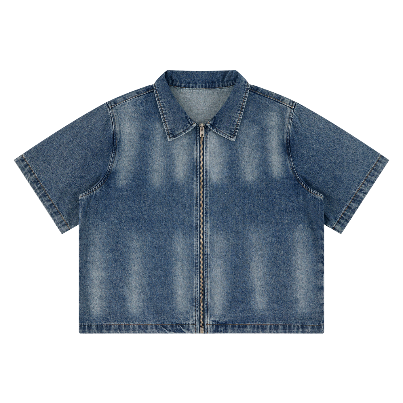 Do Not Worry Vintage Washed Full-Zip Denim Shirt | Matthew 6:34