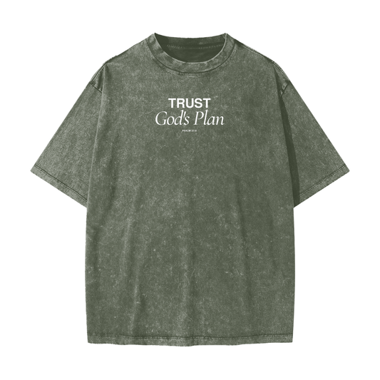 Trust God’s Plan Snow Washed Oversized T-Shirt