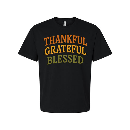 Thankful Grateful Blessed Fall Colors Unisex T-Shirt