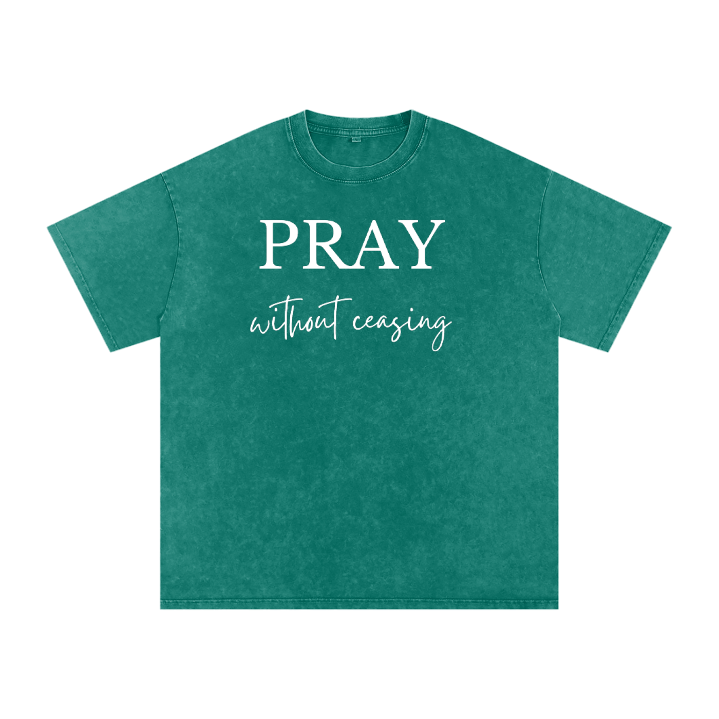 Pray without Ceasing Snow Washed Oversized Cotton T-Shirt