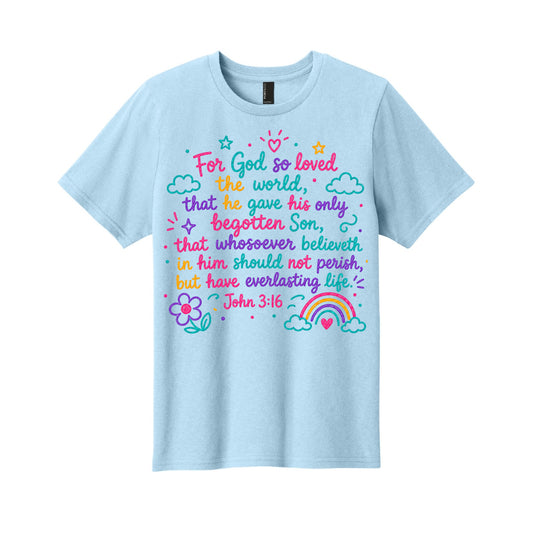 For God So Loved the World Children's Christian T-Shirt | John 3:16