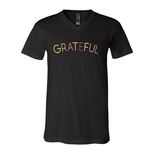 Grateful V-Neck Jersey Tee