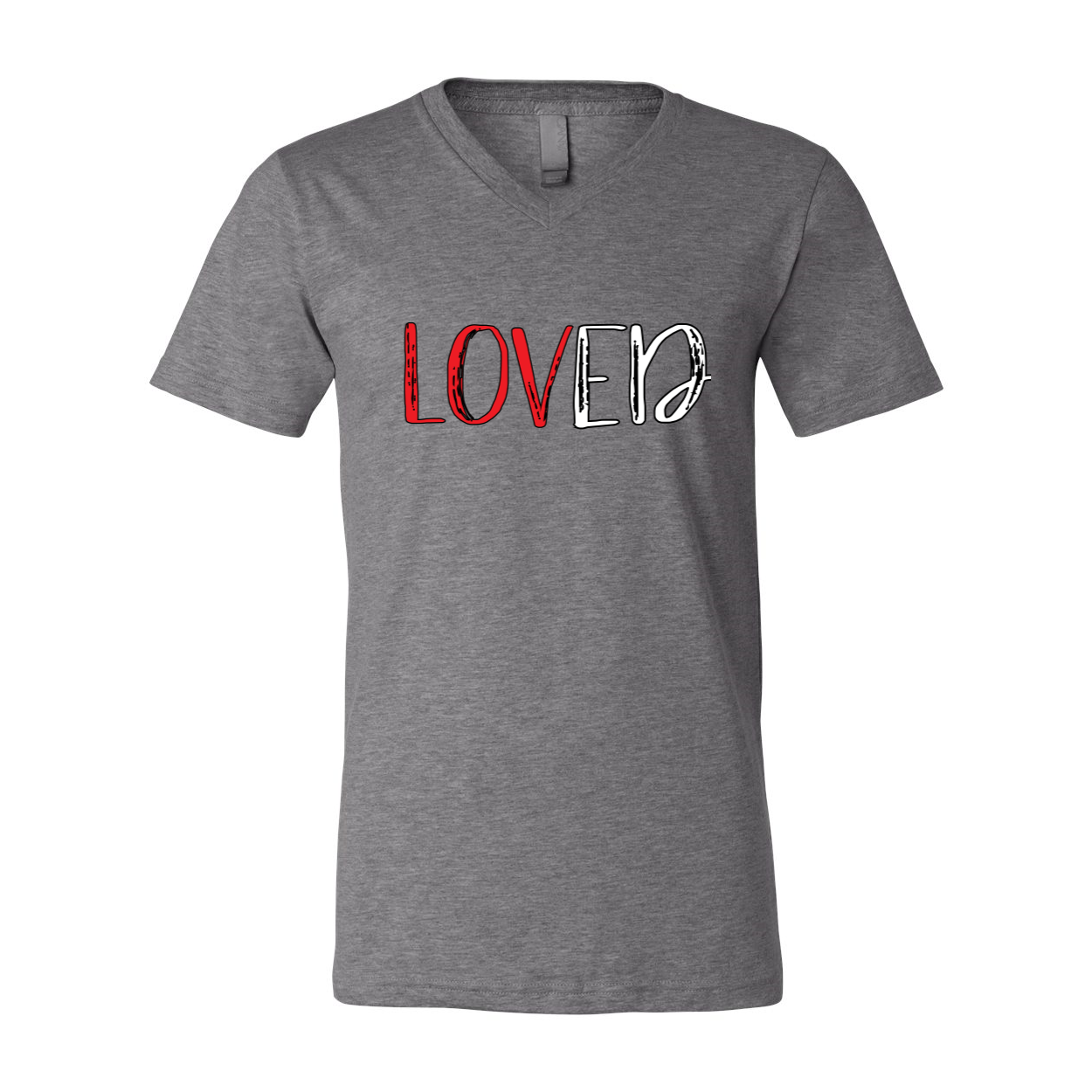 "LOVED" Unisex Short Sleeve V-Neck T-Shirt