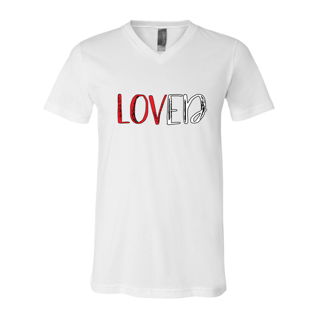 "LOVED" Unisex Short Sleeve V-Neck T-Shirt